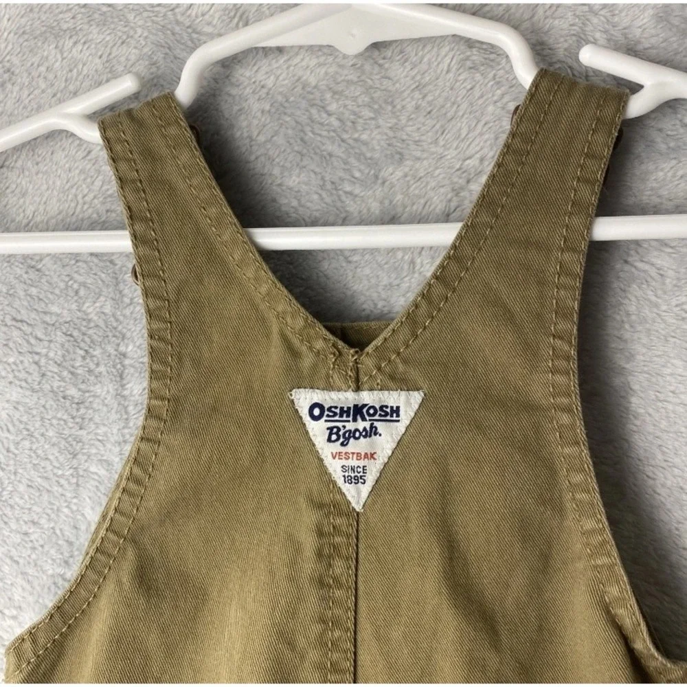 OshKosh B'gosh Overalls 9 Months Baby Boys Olive Green Elephant‎ Patch Baby